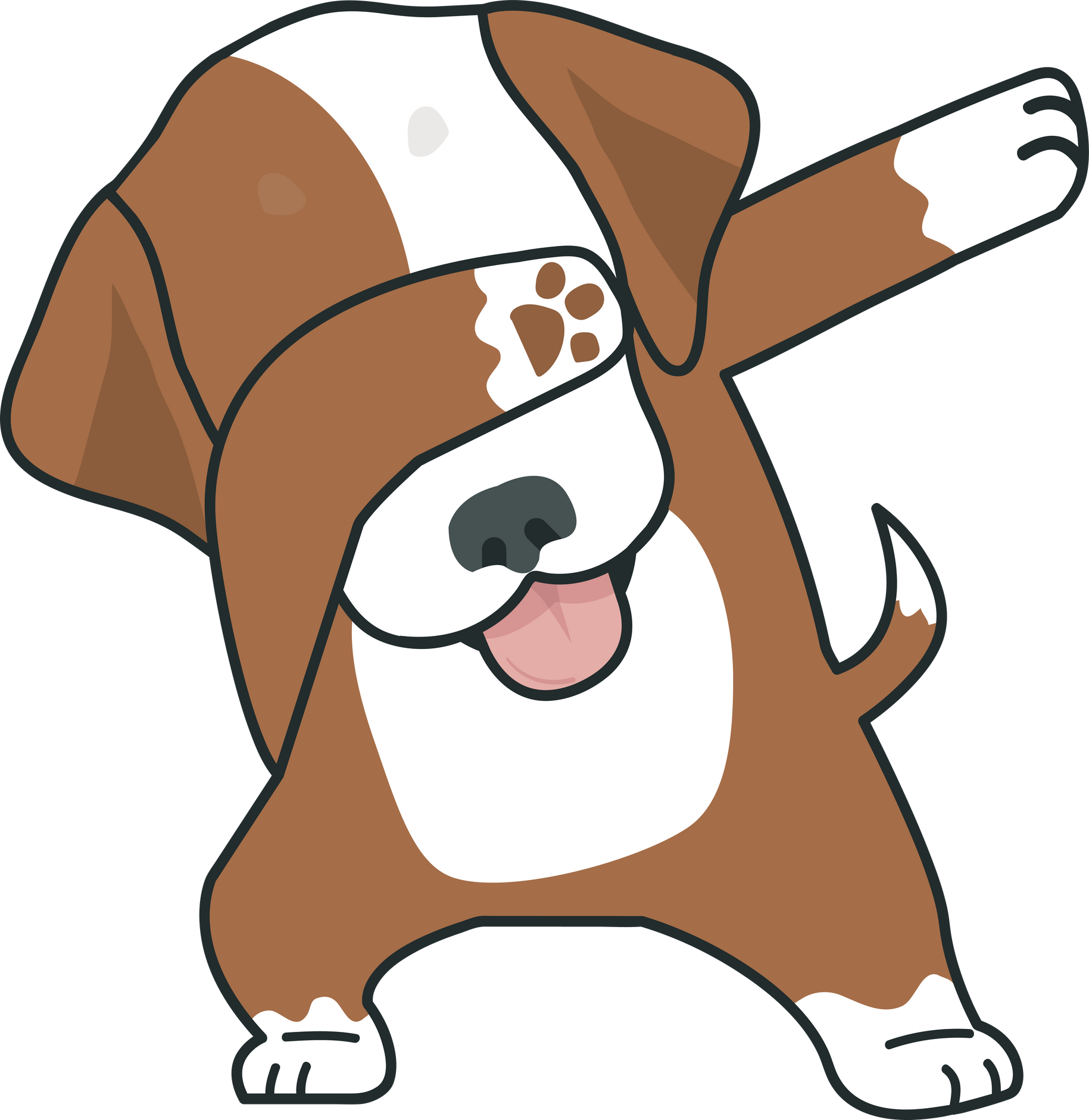 Cute dabbing Dog cartoon